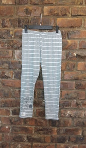 Grey & White Stripe Leggings
