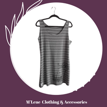 Load image into Gallery viewer, Grey &amp; White Shift Dress - L
