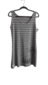 Grey & White Shift Dress - L