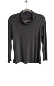 Grey Cowl Neck Top with Black "Netso" Top