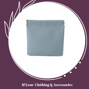 Imitation Leather Pod Pouch - Blue