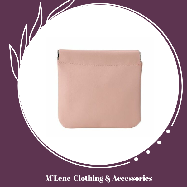 Imitation Leather Pod Pouch - Pink