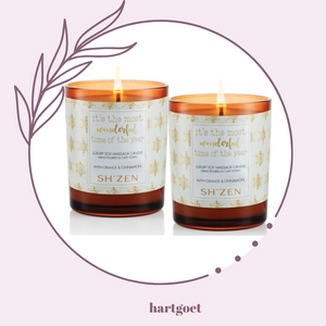 Sh'Zen It's the Most Wonderful Time of the Year Luxury Soy Massage Candle x 2