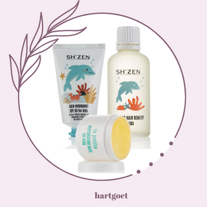 Sh'Zen La Petite Rehydrating Bath & Skin Insurance SPF50 & Scalp and Hair Remedy for kids