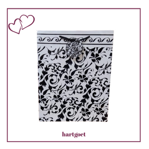 Gift Bag - Large - Black & White - Damask Pattern