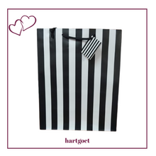 Load image into Gallery viewer, Gift Bag - Large - Black &amp; White - Stripes
