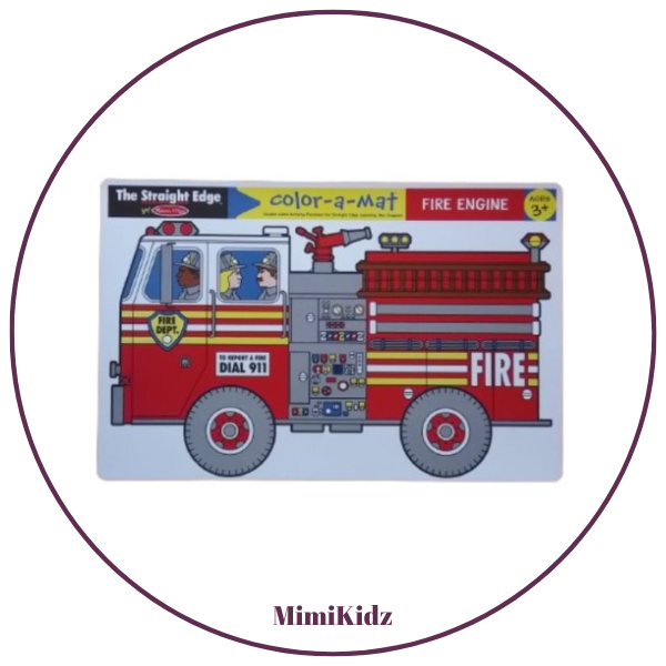 Melissa & Doug - Color-a-Mat - Fire Engine
