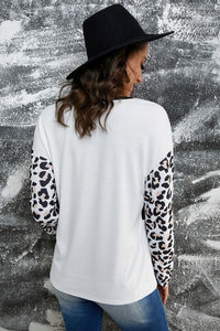 Leopard Print Colourblock Longsleeve Top