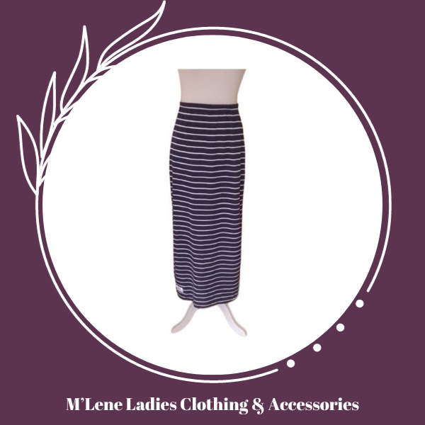 Long Skirt - Navy & White