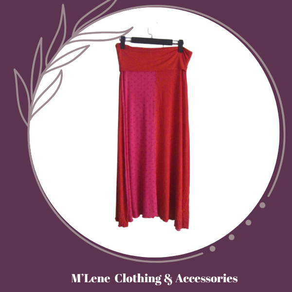 Long Skirt - Red & Pink - L