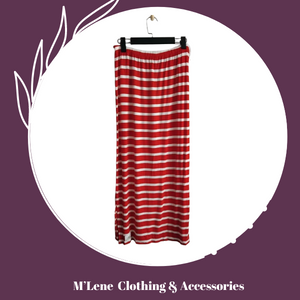 Long Skirt - Red & White - M