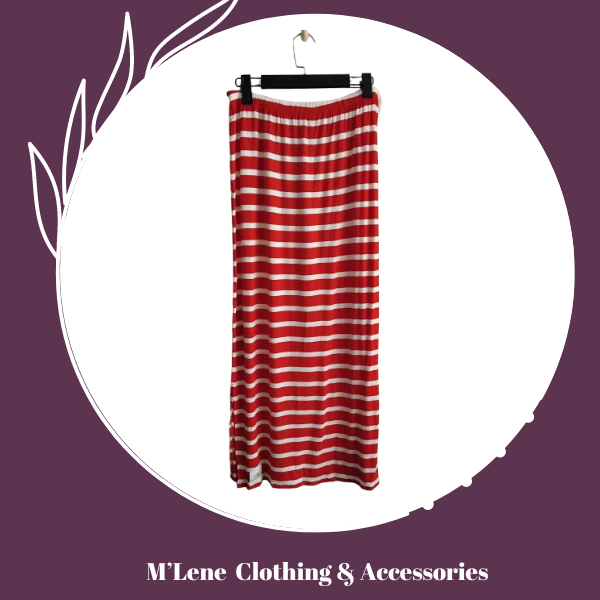 Long Skirt - Red & White - M