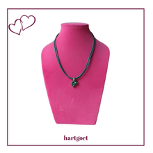 Load image into Gallery viewer, Miglio Leather Necklace &amp; Crystal Heart Pendant
