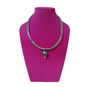 Miglio Metallica Leather Necklace