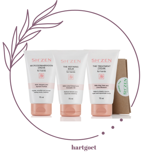 Sh'Zen Microdermabrasion Cream & Treatment Cream & Refining Balm for hands