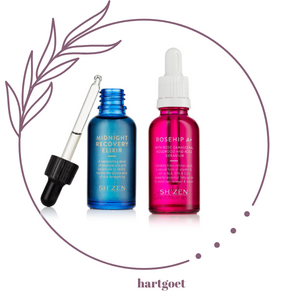 Sh'Zen Rosehip A+ Facial Essence (30ml) & Midnight Recovery Elixir (30ml)