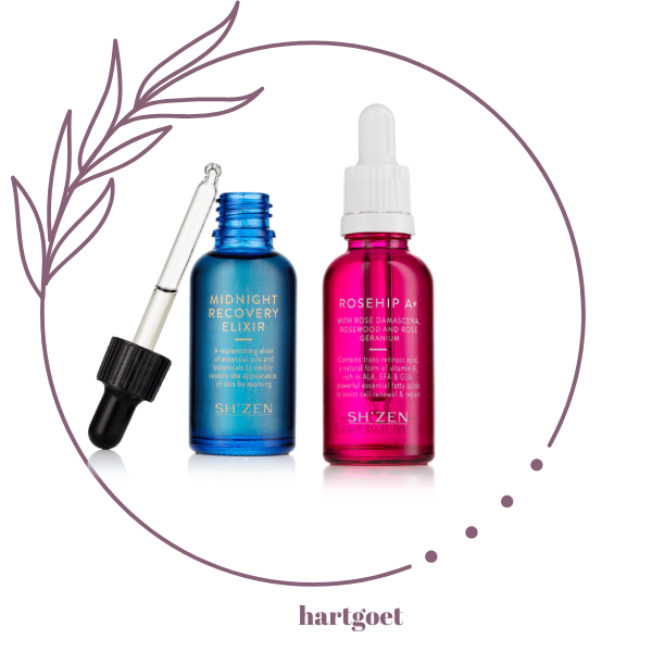 Sh'Zen Rosehip A+ Facial Essence (30ml) & Midnight Recovery Elixir (30ml)