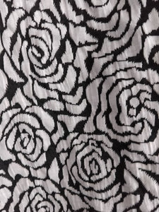 Mini Skirt - Black & White Rose Print