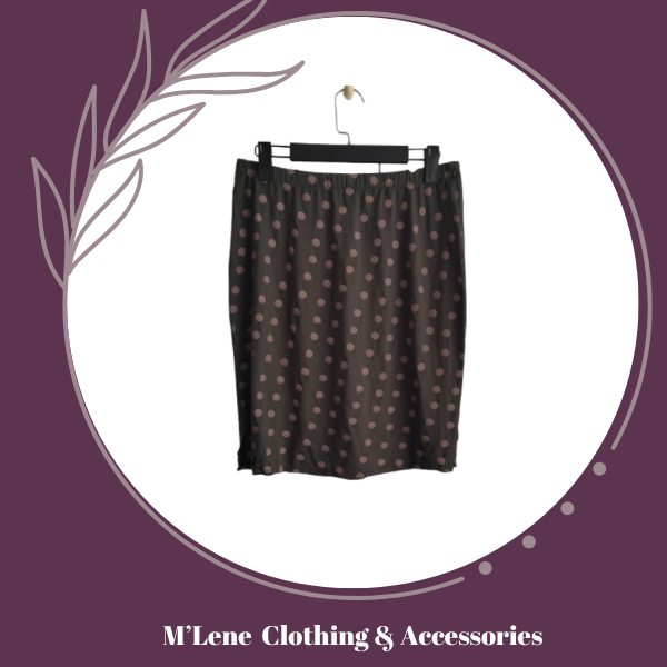 Printed mini skirt - military green & polkadots