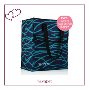 Sh'Zen Large Navy Wavey Cooler Bag