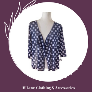 Waterfall Cardi - Navy & White