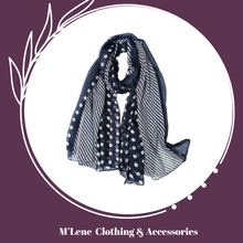 Load image into Gallery viewer, Scarf - Navy &amp; White
