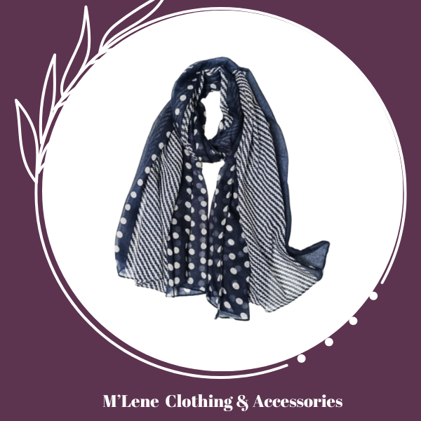 Scarf - Navy & White