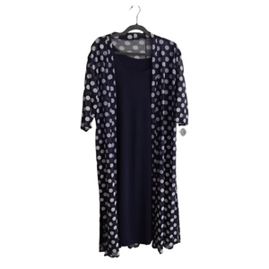 Navy Tunic Dress & Navy & White Jacket - L