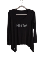 Load image into Gallery viewer, Grey Cowl Neck Top with Black &quot;Netso&quot; Top
