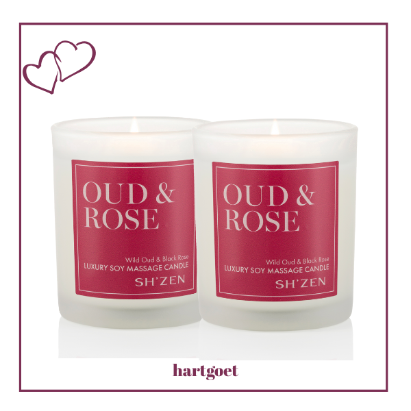 Sh'Zen Oud & Rose Luxury Soy Massage Candle x 2