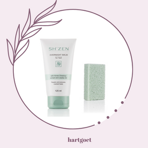 Sh'Zen Overnight balm for feet & scrub stone