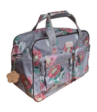 Load image into Gallery viewer, Cotton Road Overnight Bag - Grey &amp; Pink Protea
