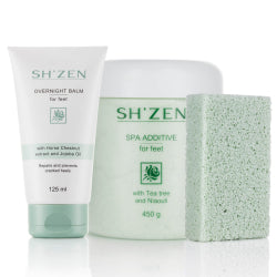 Sh'Zen Overnight Balm for feet & Spa Additive & Scub Stone