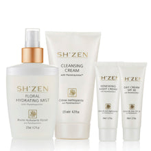 Load image into Gallery viewer, Sh&#39;Zen PhytoExquisites Cleansing Cream (125ml) &amp; Floral Hydrating Mist (125ml) &amp; Day Cream (50ml) &amp; Renewing Night Cream (50ml)
