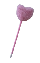 Load image into Gallery viewer, Pink pen with fluffy heart on a white background

