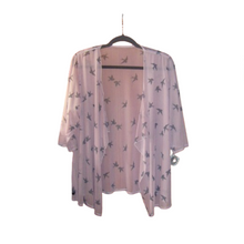 Load image into Gallery viewer, Printed mesh waterfall cardi - Dusty Pink &amp; Grey
