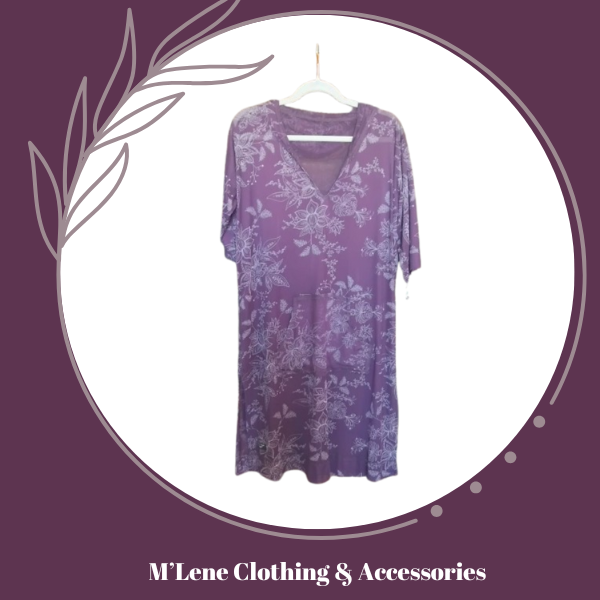 Printed mesh hooded dress - purple/grape