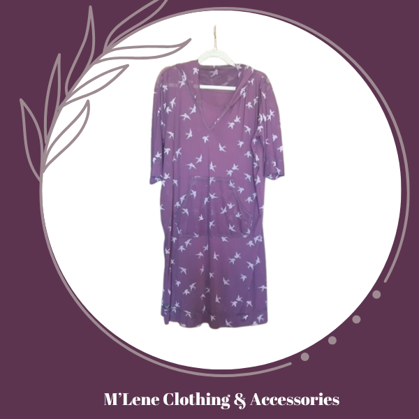 Hooded Dress & Shift Dress - Purple - L