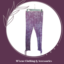 Load image into Gallery viewer, Printed mesh leggings - purple/grape

