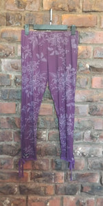 Printed mesh leggings - purple/grape