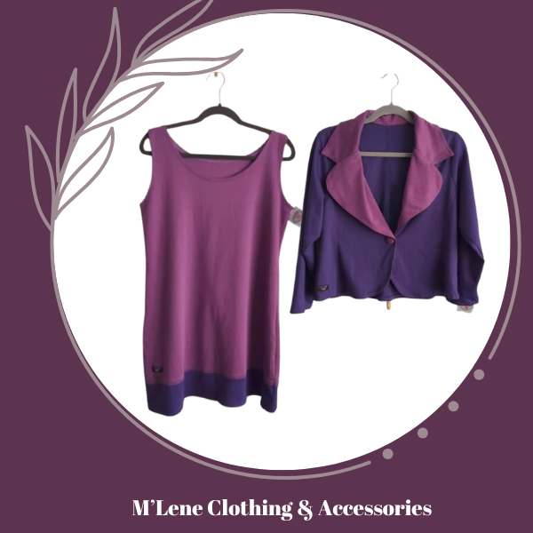 Purple Dress & Short Blazer - L