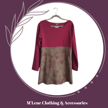 Load image into Gallery viewer, Winter Dress - Berry &amp; Taupe
