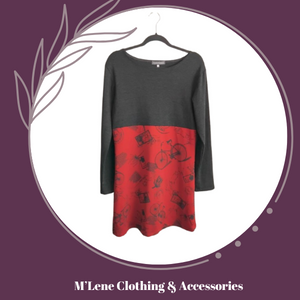 RegtigAwesome Winter Dress - Charcoal & Red - L