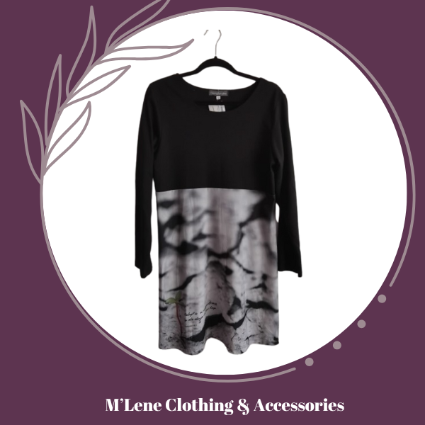 Winter Dress - Cracked Mud Print