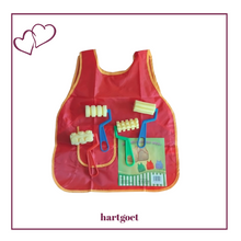 Load image into Gallery viewer, Red Kids Painting Apron &amp; Foam Rollers
