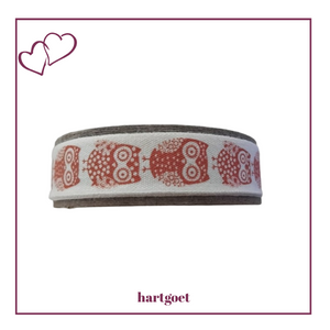 Printed Ribbon - Red Owls