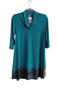 Turquoise Cowl Neck Top