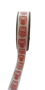 Printed Ribbon - Red Owls