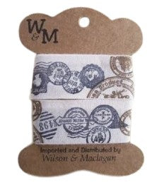 Printed Ribbon - Vintage Stamps