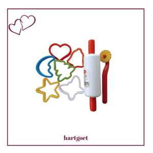 Rolling Pin & Pastry Wheel & 6 Cookie Cutters